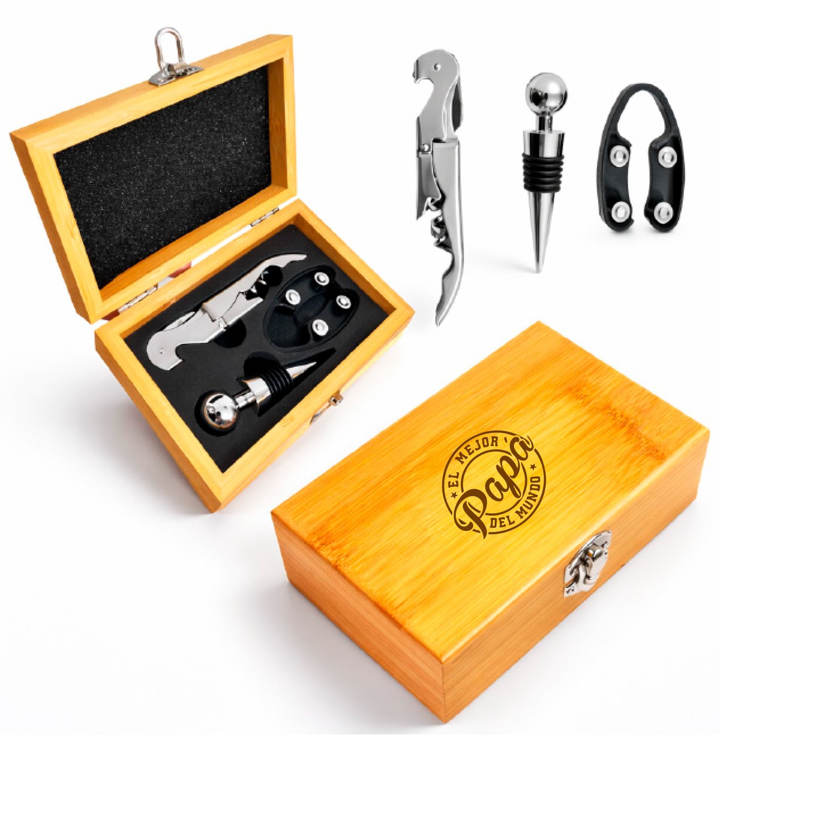 SET VINO 3 PZAS CON CAJA -DIA DEL PADRE -ASC003GR