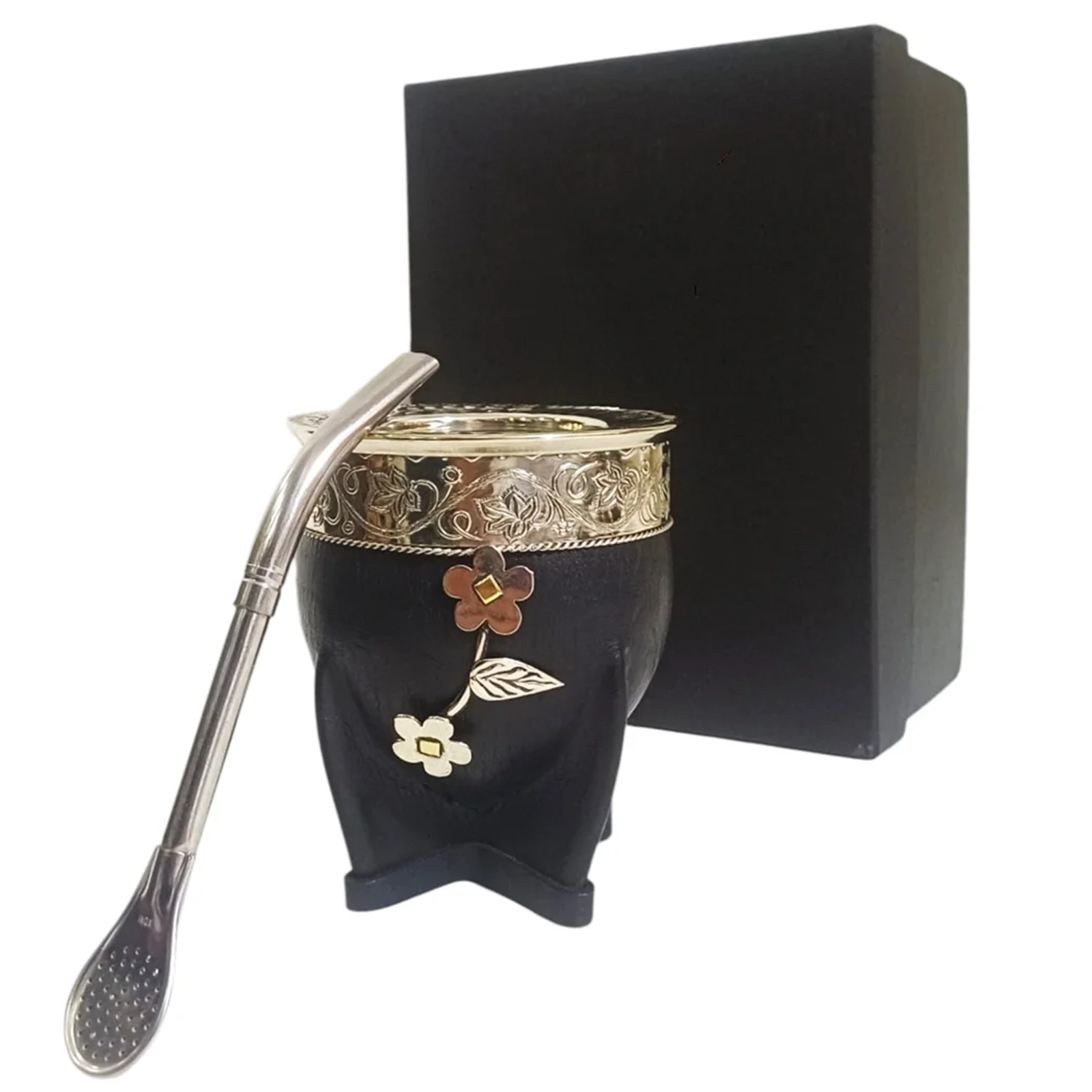 Mate imperial de calabaza c/flor en caja -SET711AFC